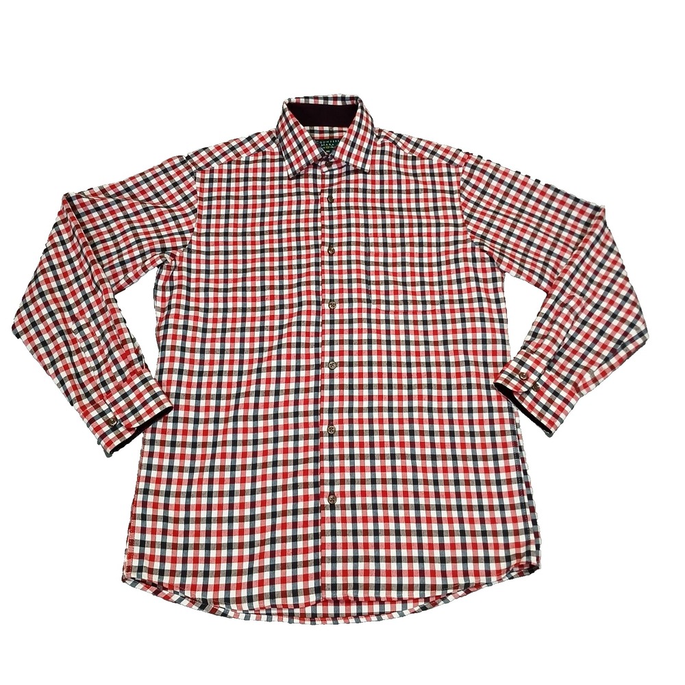 Countess Mara Men's Shirt Button Up Plaid Long Sleeve‎ Multicolor Size S